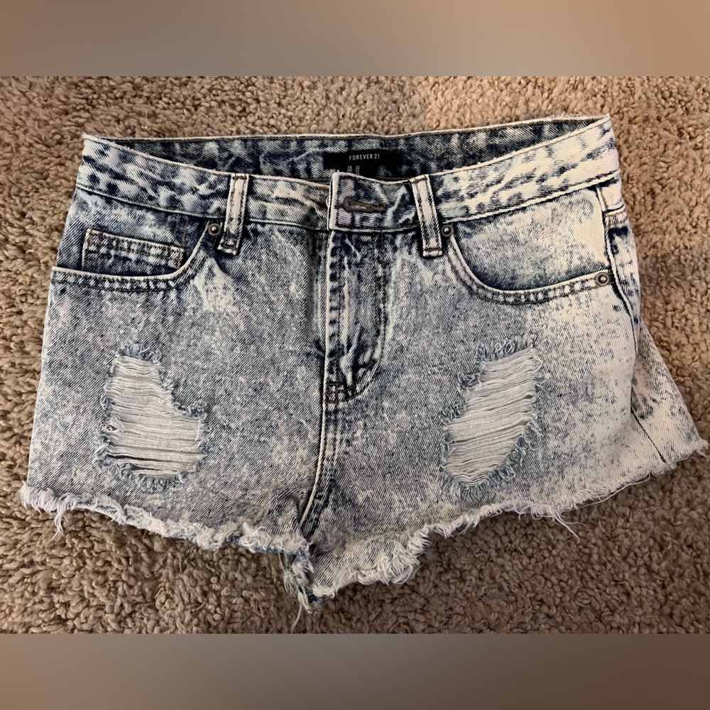 Cut off denim shorts